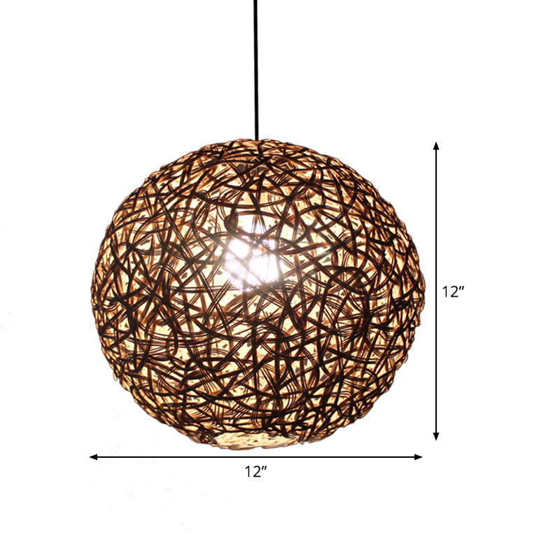 Flaxen Floral Sphere Pendulum Light Modern 1 Head 12