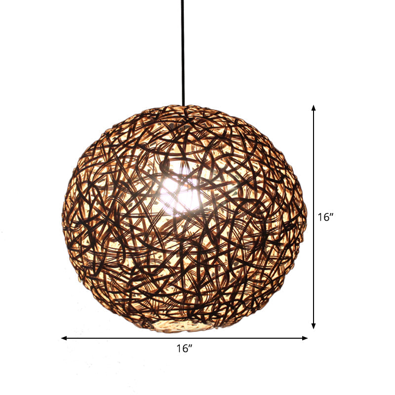 Flaxen Floral Sphere Pendulum Light Modern 1 Head 12