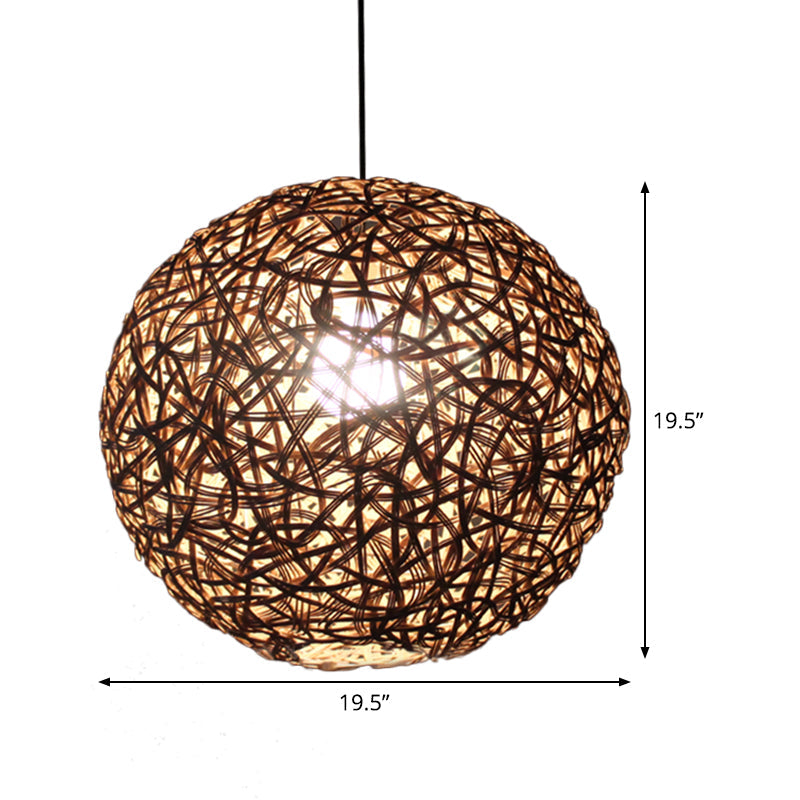 Flaxen Floral Sphere Pendulum Light Modern 1 Head 12