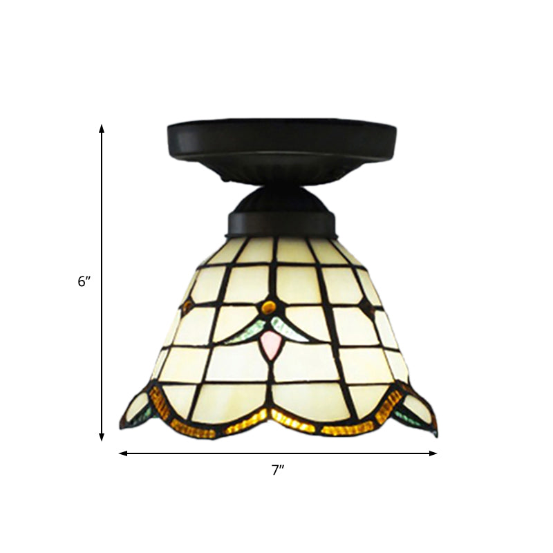 Tiffany Classic Grid Dome Ceiling Light 6