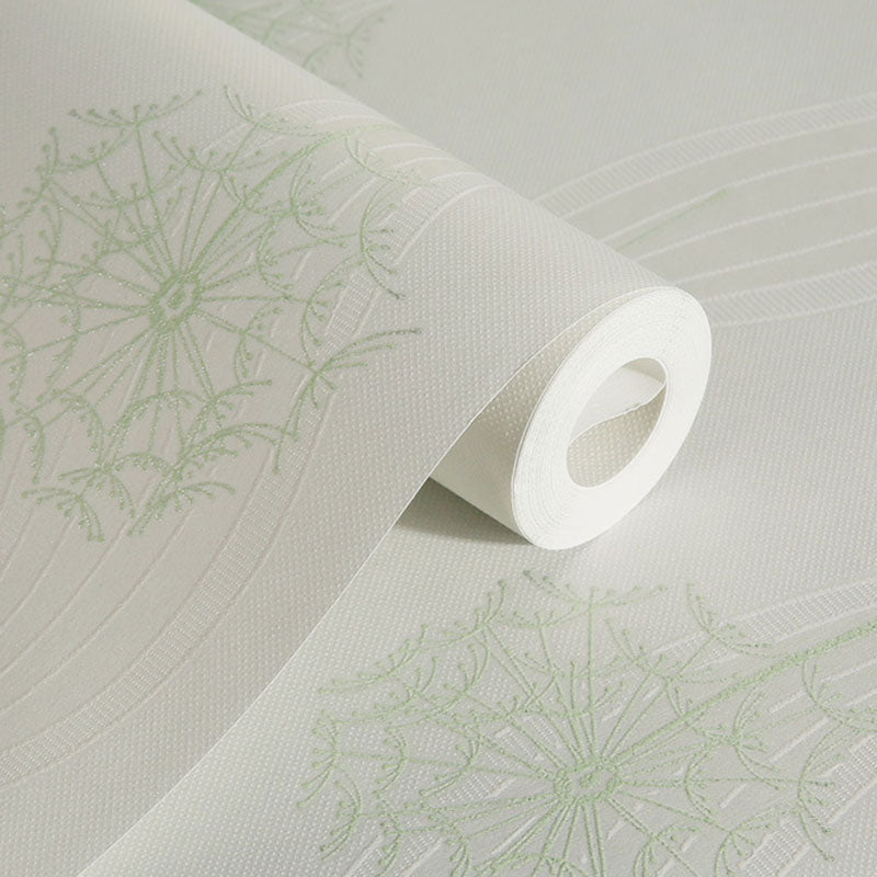 Modernism Dandelion Wallpaper Roll for Children's Bedroom, Neutral Color, 31'L x 20.5