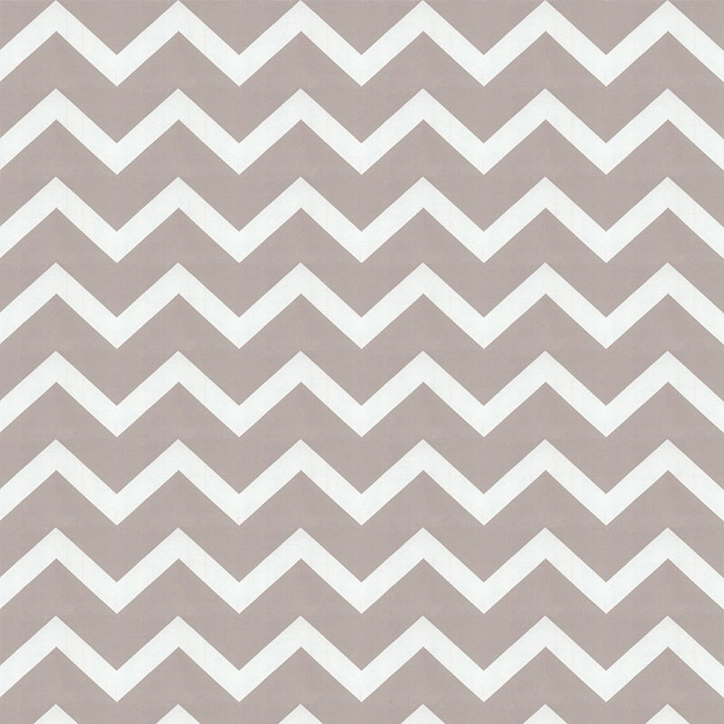 Non-Pasted Wallpaper with Grey and White Wave Stripes of Chevron Design, 33'L x 20.5