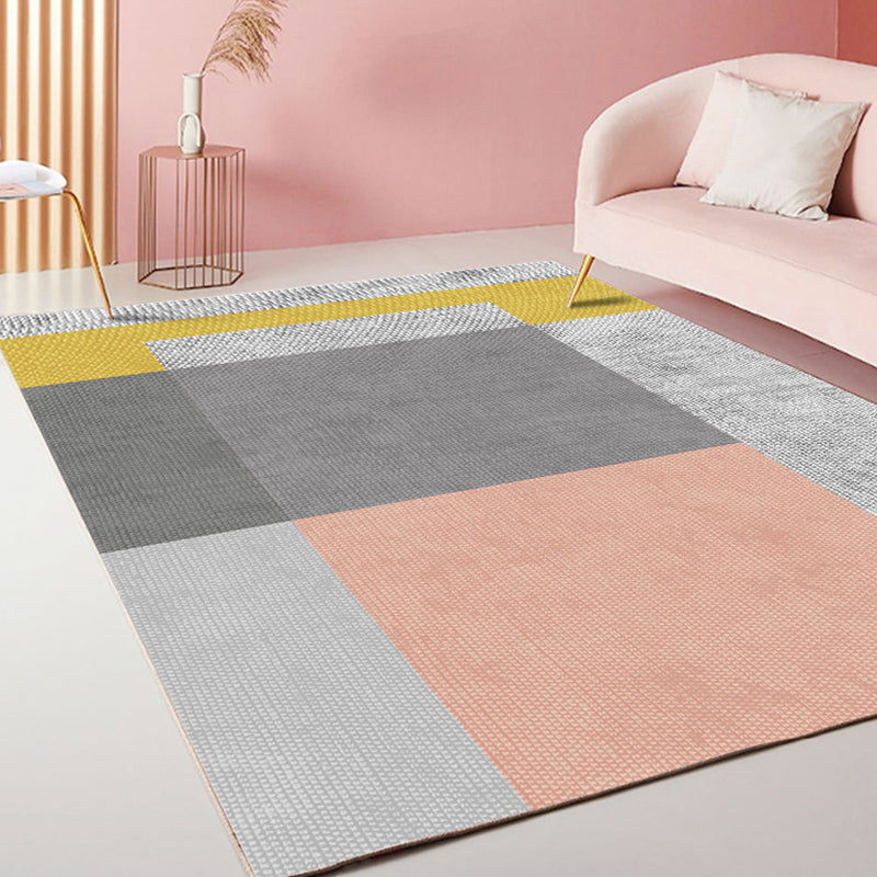 Casual Stripe Pattern Rug Multicolor Modernist Rug Polyester Pet Friendly Washable Non-Slip Area Rug for Living Room Grey Clearhalo 'Area Rug' 'Rug' 1792328