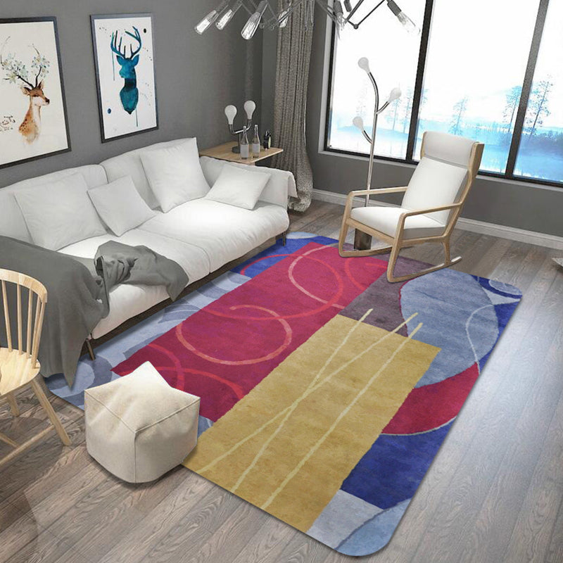 Multicolor Colorblock Rug Polyester Modern Rug Pet Friendly Washable Non-Slip Area Rug for Bedroom Yellow Clearhalo 'Area Rug' 'Modern' 'Rugs' Rug' 1792336