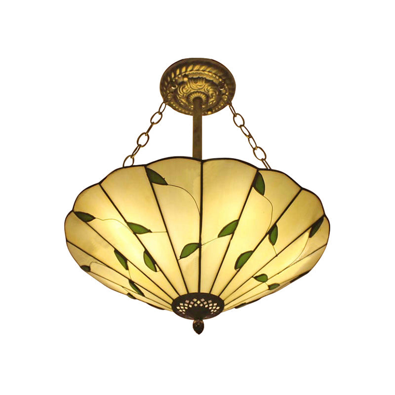 Stained Glass Inverted Ceiling Light 19.5