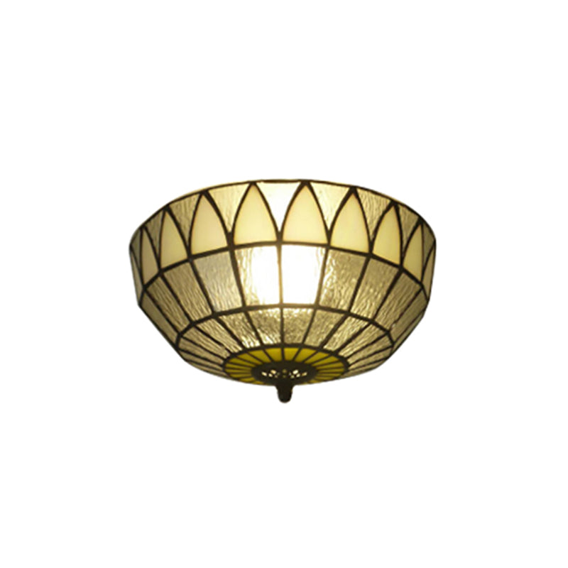 Tiffany Traditional Ceiling Mount Light Glass Clear Ceiling Lamp for Bedroom Lighting Clearhalo 'Ceiling Lights' 'Close To Ceiling Lights' 'Close to ceiling' 'Flush mount' Lighting' 179604