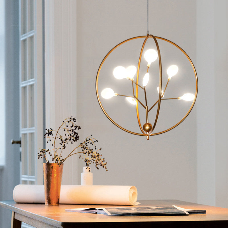 Thin Swig Hallway Boutique Chandelier Metal 9 Lights Creative G9 Pendant Lighting Gold Clearhalo 'Ceiling Lights' 'Chandeliers' 'Modern Chandeliers' 'Modern' Lighting' 1796533