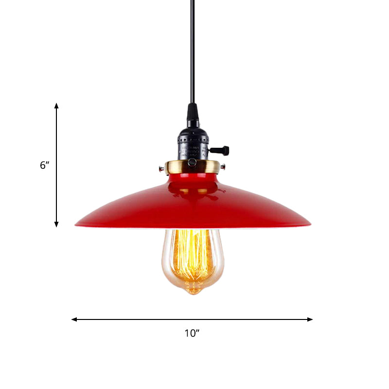 3-Pack Saucer Shade Restaurant Pendant Light Industrial Style Metal 1 Light Red Hanging Light Clearhalo 'Art Deco Pendants' 'Cast Iron' 'Ceiling Lights' 'Ceramic' 'Crystal' 'Industrial Pendants' 'Industrial' 'Metal' 'Middle Century Pendants' 'Pendant Lights' 'Pendants' 'Tiffany' Lighting' 1797084