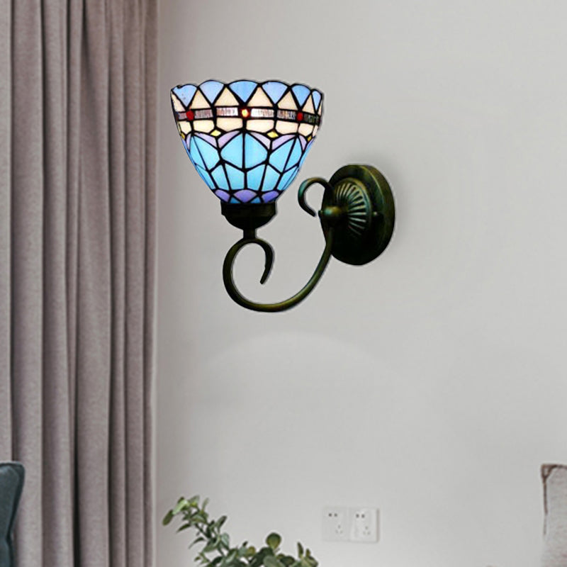 Mediterranean Style Bowl Sconce Light 6