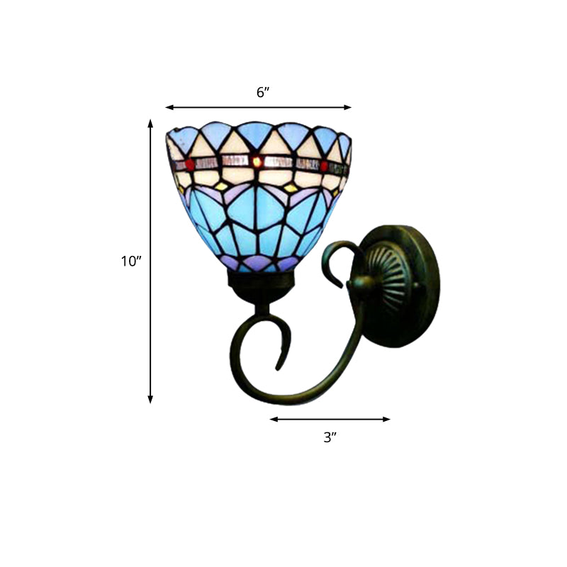 Mediterranean Style Bowl Sconce Light 6