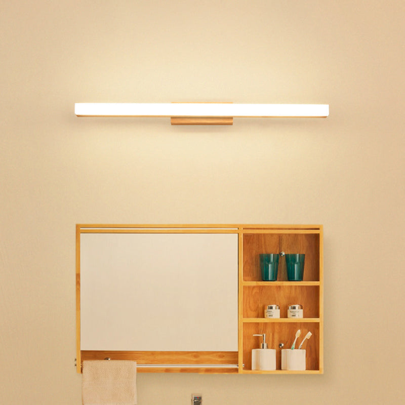 Wood Linear Vanity Sconce Light Minimalist 16