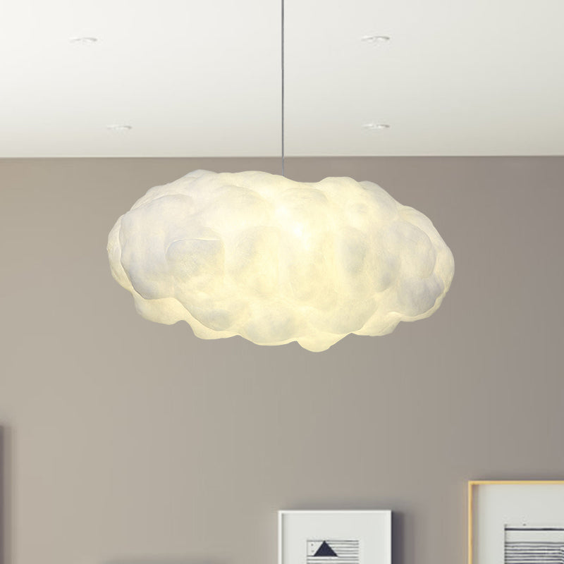 Cloud Hanging Light Kit Minimalism Cotton 1 Head White Pendant Lighting in Warm/White Light White Clearhalo 'Ceiling Lights' 'Pendant Lights' 'Pendants' Lighting' 1805068_05468fd8-9630-4c90-a0b4-243893dc727b