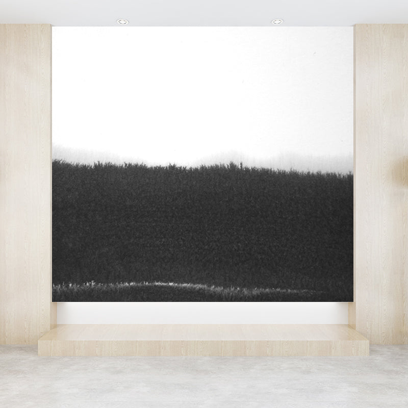 Big Ink Painting Mural Wallpaper Minimalism Abstract Wall Art in Black and White Clearhalo 'Wall Decor' 'Wall Mural' 1805726