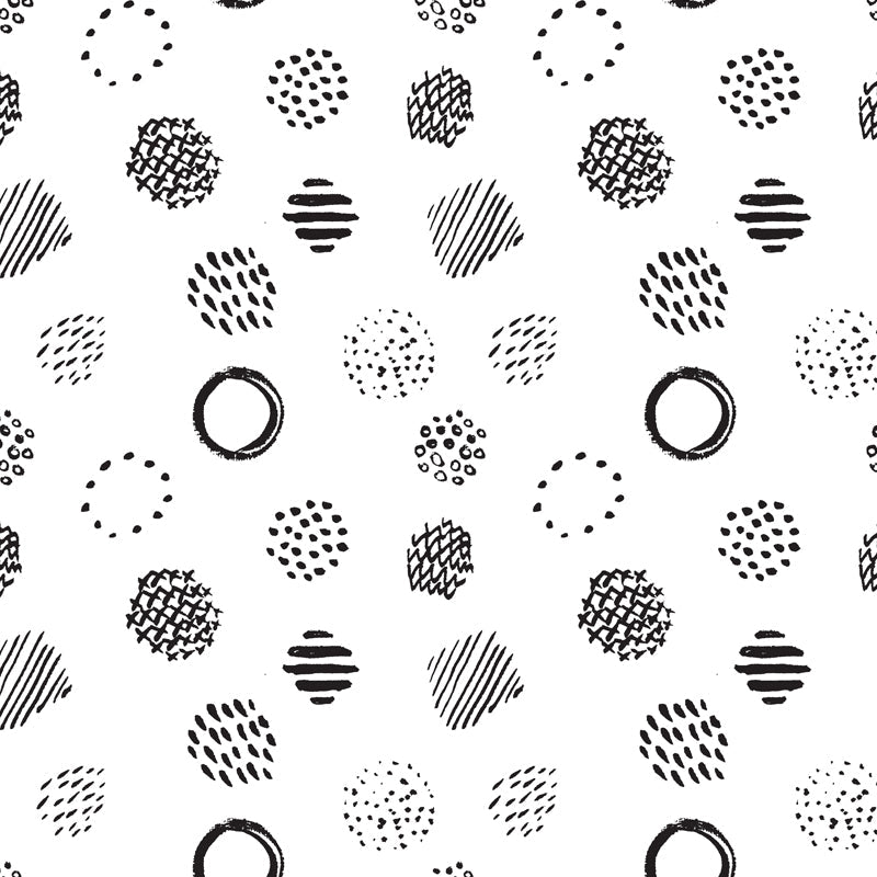 Seamless Pattern Plant Mural Decal Modern Non-Woven Cloth Wall Art in Black and White Clearhalo 'Wall Decor' 'Wall Mural' 1805807