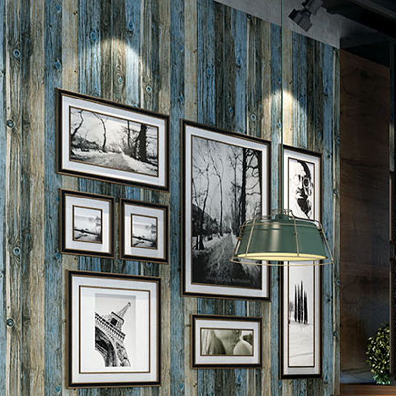 Plaster Wallpaper with 3D Distressed Wood, Dark Color, 20.5