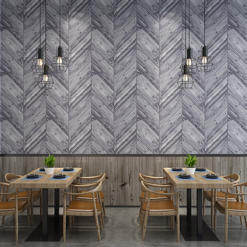 Nostalgic Faux Wood of Herringbone Pattern Non-Pasted Wallpaper for Cafe, 20.5