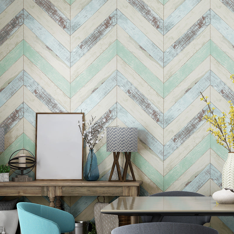 Minimalist Beige Retro Chevron Wood Wallpaper, 31'L x 20.5