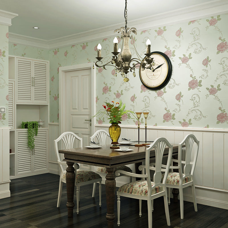 Non-Pasted Wallpaper with Light Color Blossoms and Floral Pattern, 20.5