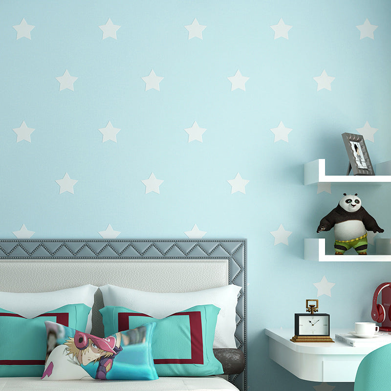 Non-Pasted Wallpaper for Girl with Pastel Color Simple Star, 33'L x 20.5