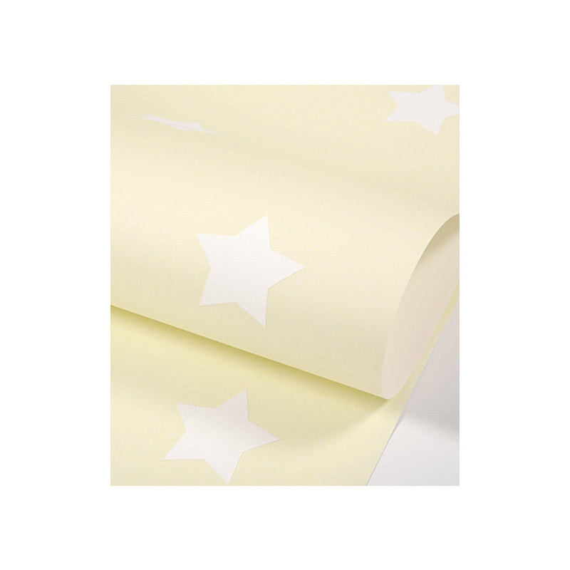 Non-Pasted Wallpaper for Girl with Pastel Color Simple Star, 33'L x 20.5