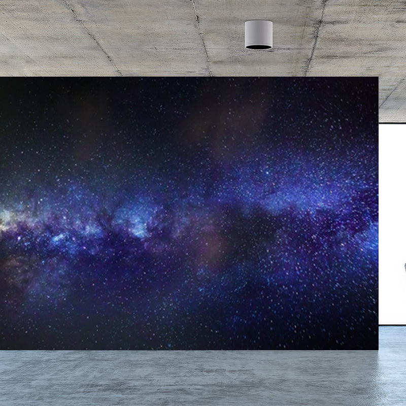 Planet Night Starry Sky Mural Wallpaper Dark Color Modern Wall Covering for Kids Room Clearhalo 'Wall Decor' 'Wall Mural' 1807020