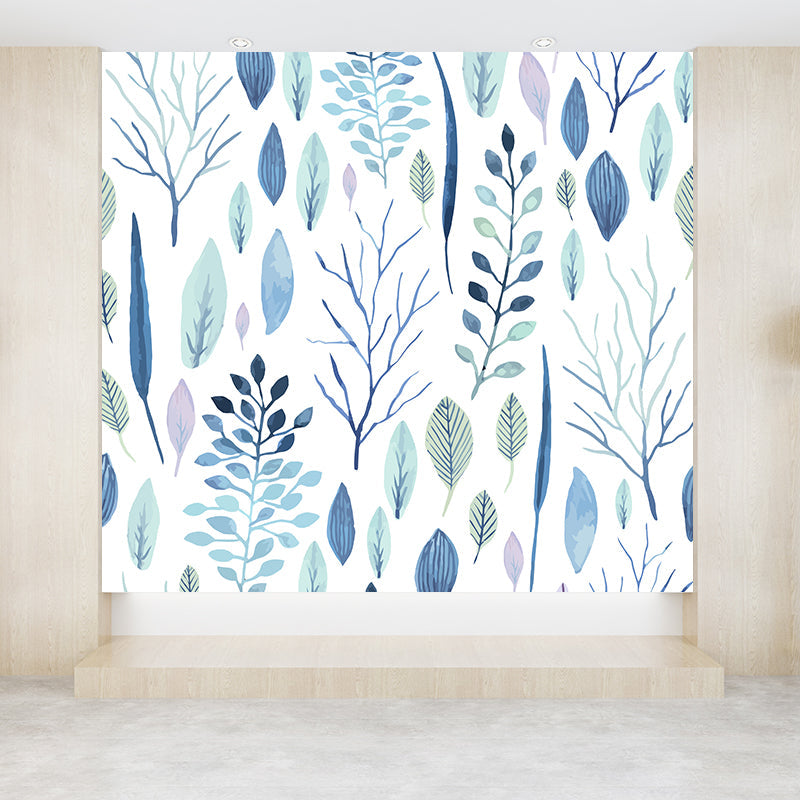 Large Flower Wall Paper Mural Modernist Pretty Plant Wall Covering in Light Color Clearhalo 'Wall Decor' 'Wall Mural' 1807205