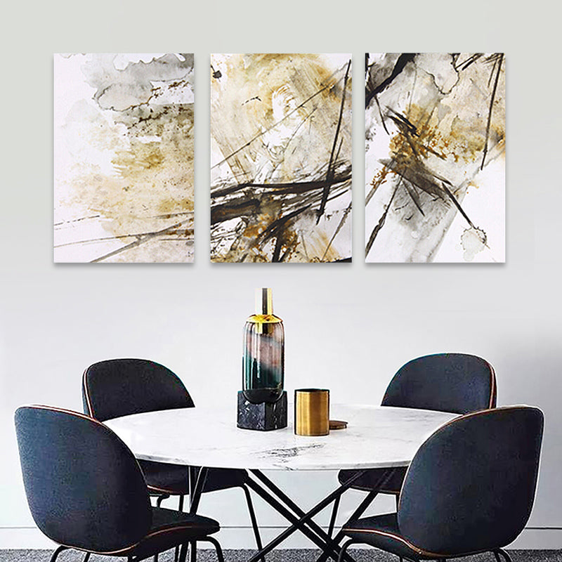 Watercolor Painting Light Color Abstract Expressionism Style Wall Decor for Dining Room, Set of 3 Clearhalo 'Arts' 'Canvas Art' 1810286