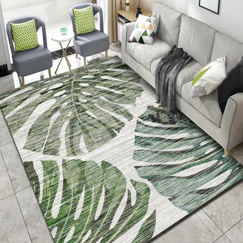 Unique Multicolor Modernist Rug Polyester Leaf Pattern Rug Washable Pet Friendly Non-Slip Carpet for Living Room Green Clearhalo 'Area Rug' 'Modern' 'Rugs' Rug' 1810480