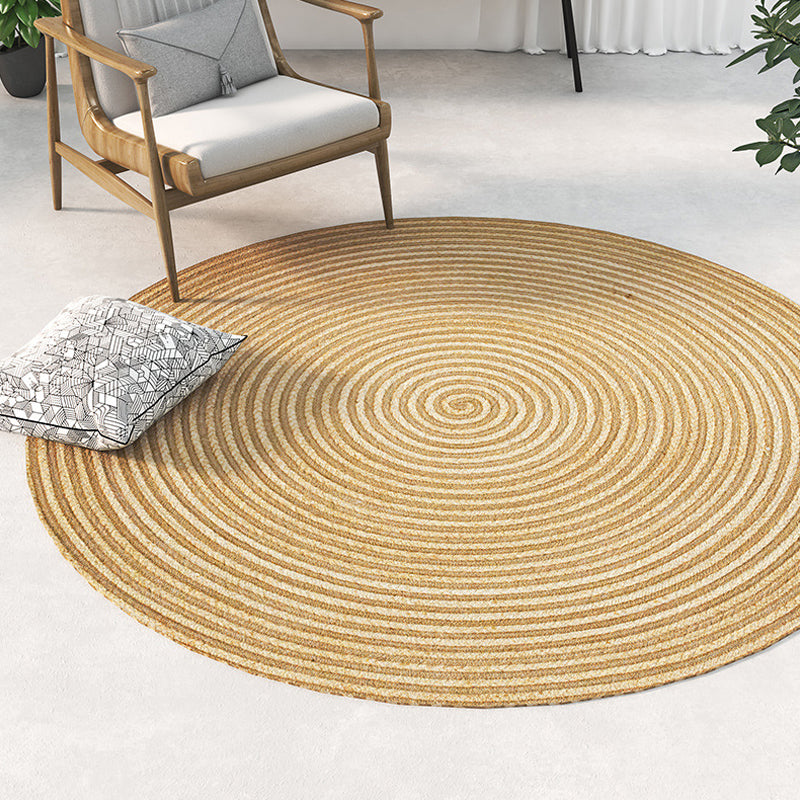 Countryside Circle Pattern Rug Brown Sisal Rug Non-Slip Backing Washable Pet Friendly Carpet for Home Brown Clearhalo 'Area Rug' 'Rug' 1810586