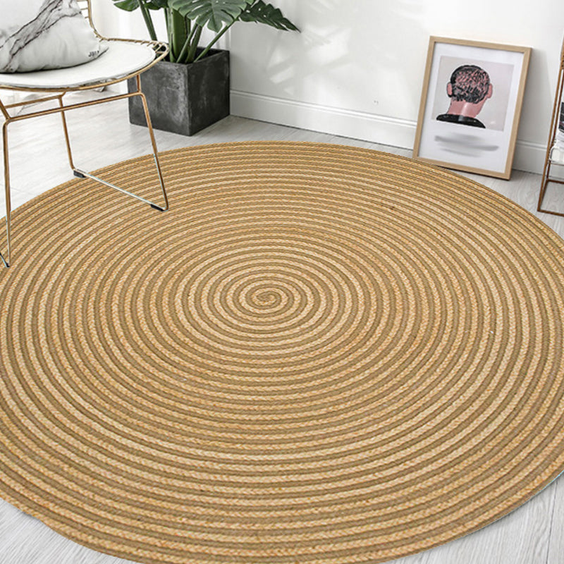 Countryside Circle Pattern Rug Brown Sisal Rug Non-Slip Backing Washable Pet Friendly Carpet for Home Clearhalo 'Area Rug' 'Rug' 1810587