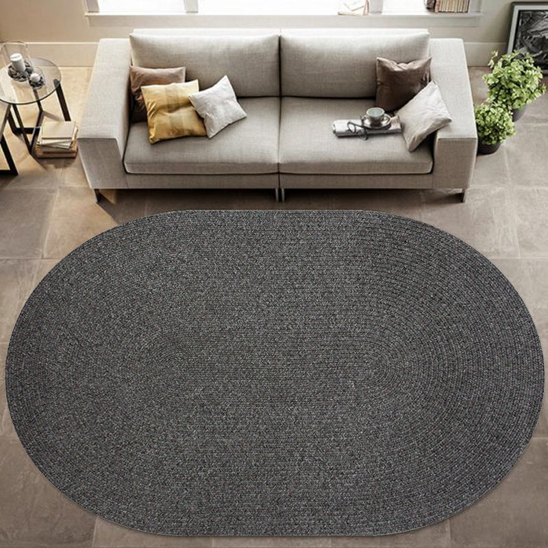 Solid Color Rug Polypropylene Rural Rug Washable Anti-Slip Pet Friendly Area Rug for Living Room Black Clearhalo 'Area Rug' 'Rug' 1810610