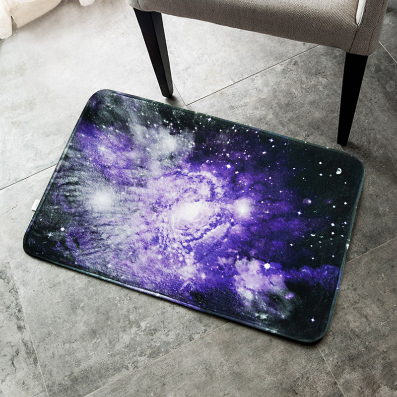 Creative Blue Contemporary Rug Polyester Galaxy Pattern Rug Washable Pet Friendly Non-Slip Carpet for Nursery Purple Clearhalo 'Area Rug' 'Rug' 1810669