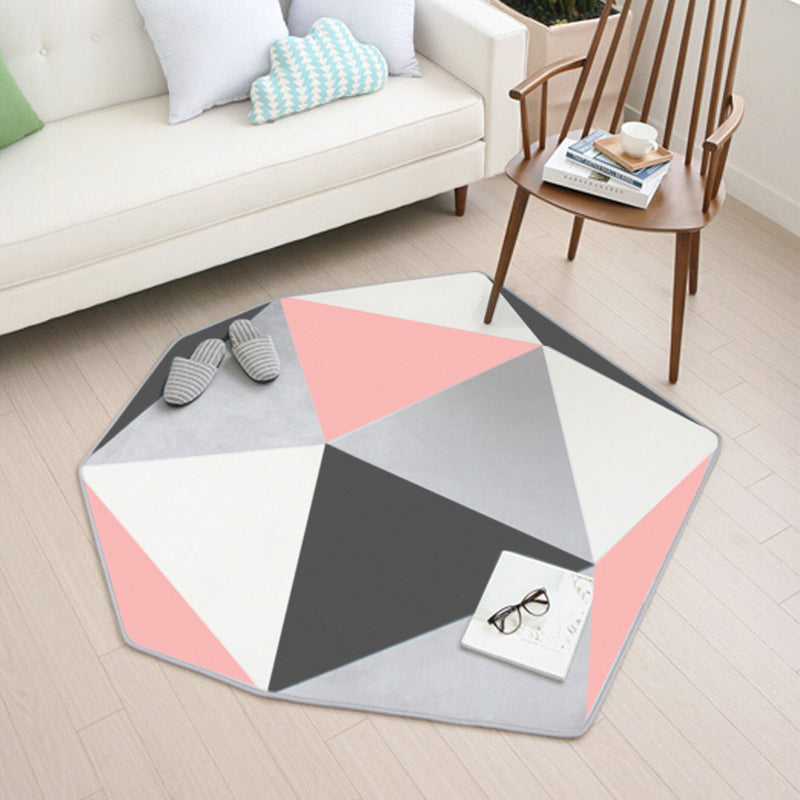 Multicolor Geometric Pattern Rug Polyester Contemporary Rug Washable Anti-Slip Pet Friendly Area Rug for Bedroom Black Clearhalo 'Area Rug' 'Rug' 1810723