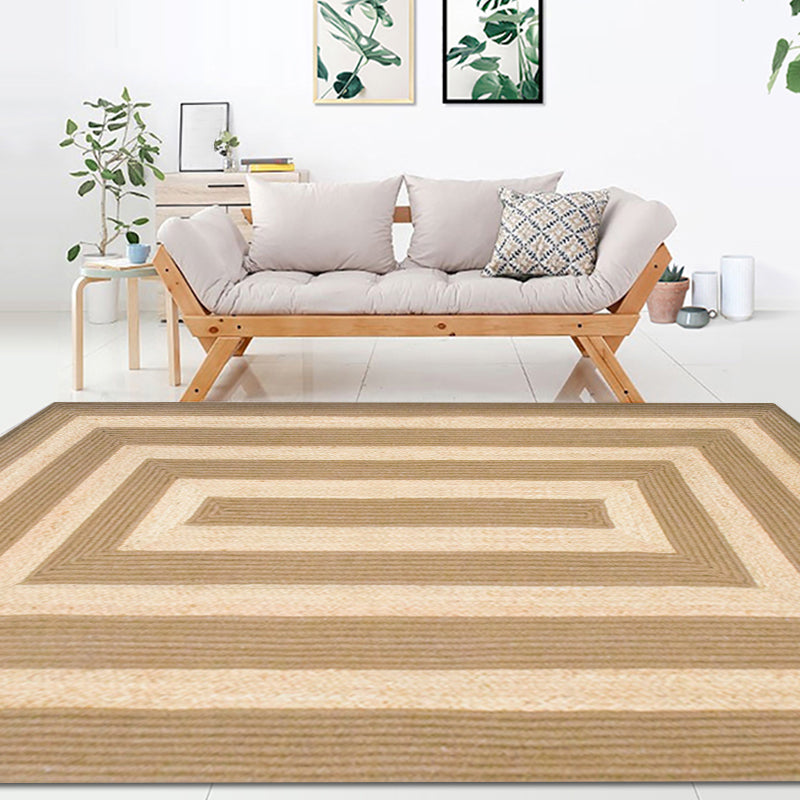 Countryside Striped Pattern Rug Brown and Khaki Sisal Rug Non-Slip Backing Washable Pet Friendly Carpet for Home Clearhalo 'Area Rug' 'Rug' 1810736