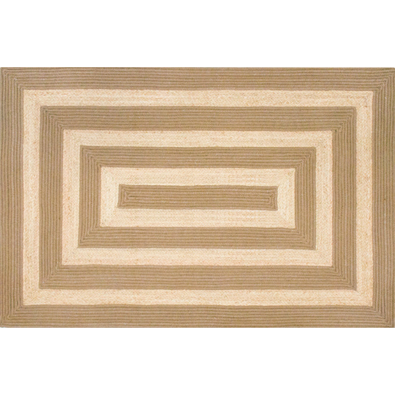 Countryside Striped Pattern Rug Brown and Khaki Sisal Rug Non-Slip Backing Washable Pet Friendly Carpet for Home Clearhalo 'Area Rug' 'Rug' 1810737