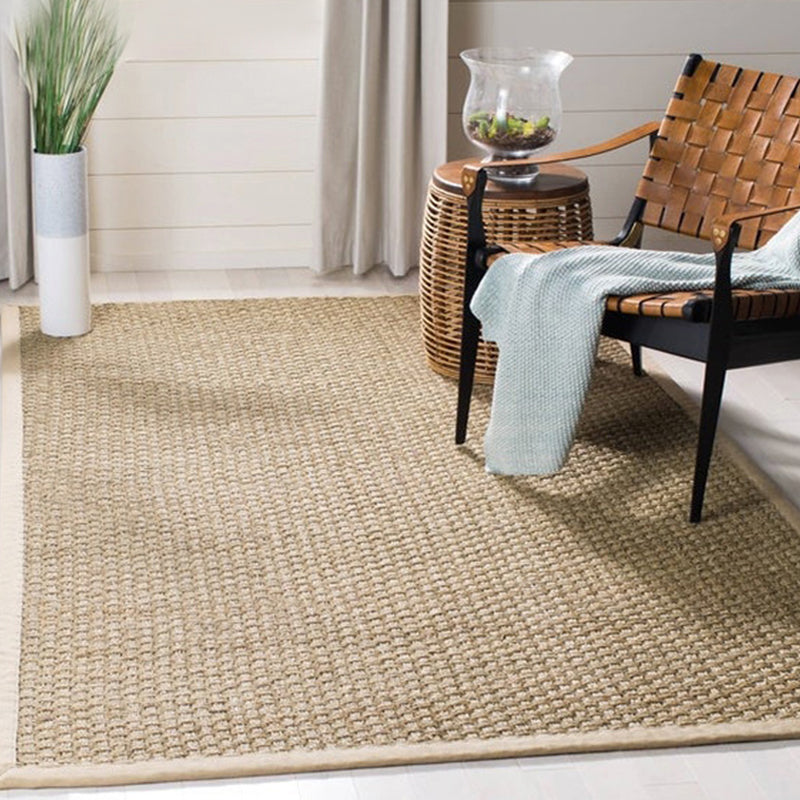 Unusual Rustic Rug Jute Solid Color Rug Washable Pet Friendly Non-Slip Carpet for Living Room Clearhalo 'Area Rug' 'Rug' 1810766