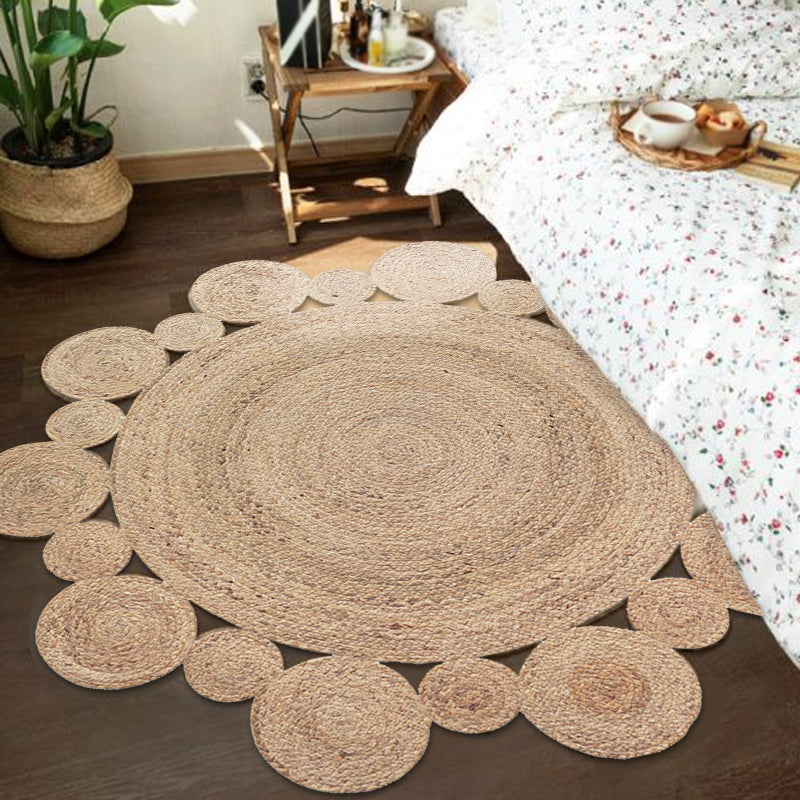 Khaki and Brown Bedroom Rug Rustic Solid Color Rug Sisal Reversible Washable Pet Friendly Area Rug Clearhalo 'Area Rug' 'Rug' 1810812