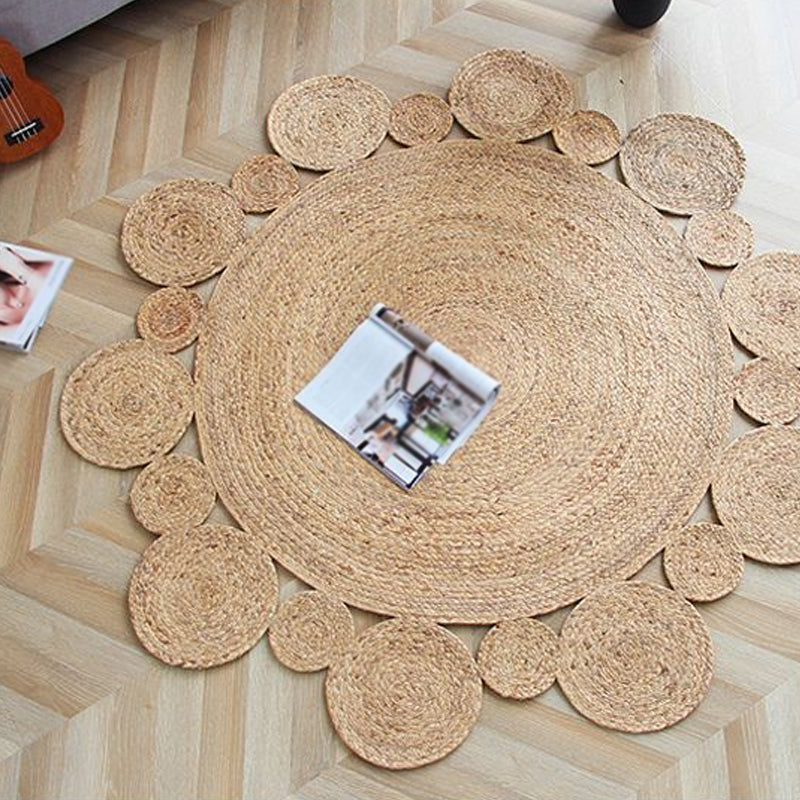 Khaki and Brown Bedroom Rug Rustic Solid Color Rug Sisal Reversible Washable Pet Friendly Area Rug Clearhalo 'Area Rug' 'Rug' 1810813