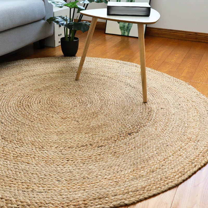 Rural Solid Color Rug Brown Jute Rug Washable Reversible Pet Friendly Area Rug for Living Room Brown Clearhalo 'Area Rug' 'Rug' 1810815