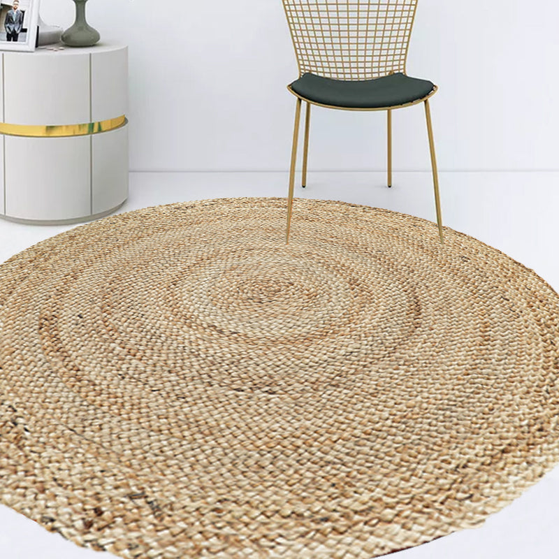 Rural Solid Color Rug Brown Jute Rug Washable Reversible Pet Friendly Area Rug for Living Room Clearhalo 'Area Rug' 'Rug' 1810816