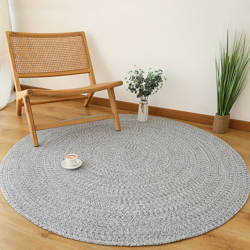 Grey Plain Rug Jute Countryside Rug Washable Pet Friendly Reversible Carpet for Living Room Clearhalo 'Area Rug' 'Rug' 1810827