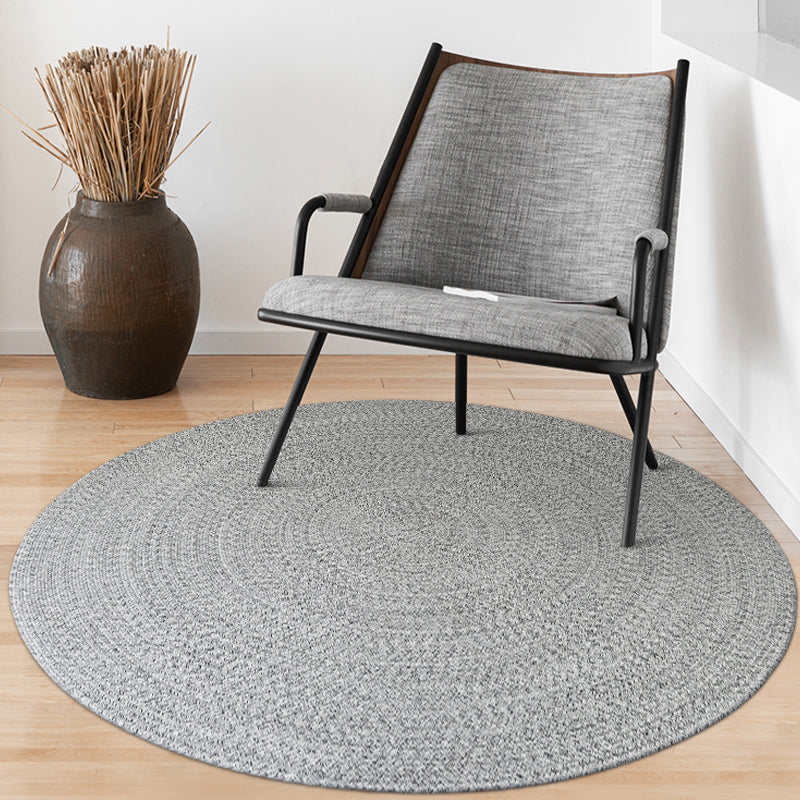 Grey Plain Rug Jute Countryside Rug Washable Pet Friendly Reversible Carpet for Living Room Clearhalo 'Area Rug' 'Rug' 1810828