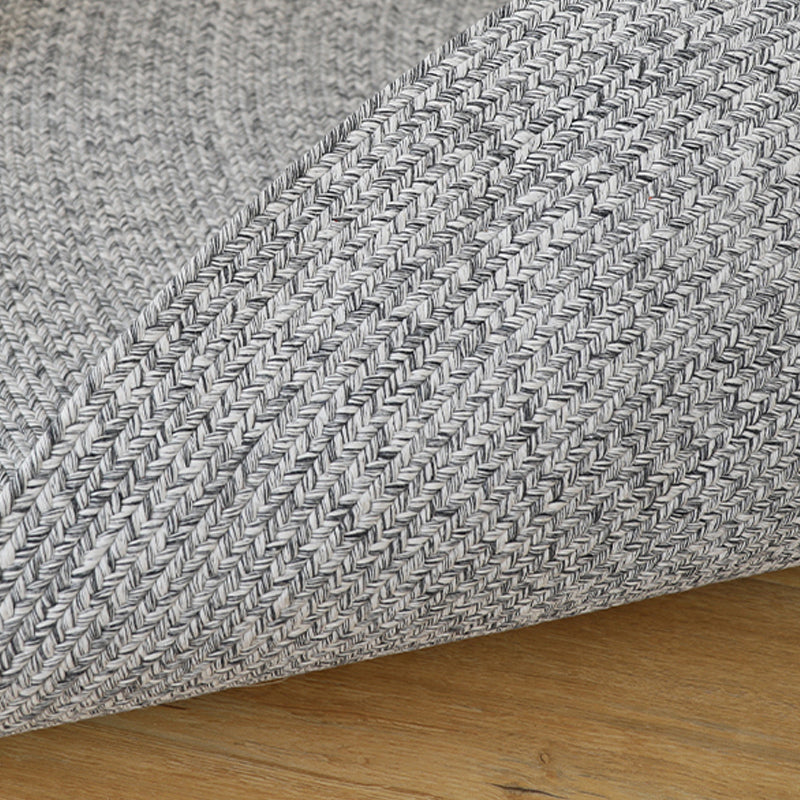 Grey Plain Rug Jute Countryside Rug Washable Pet Friendly Reversible Carpet for Living Room Clearhalo 'Area Rug' 'Rug' 1810832