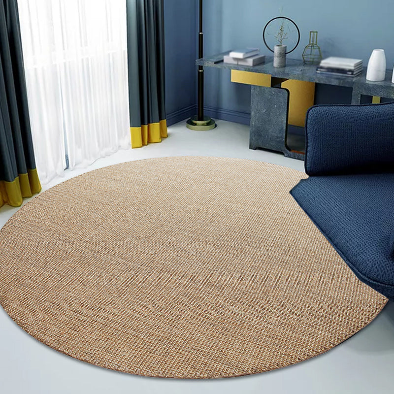 Brown Living Room Rug Rustic Solid Color Rug Sisal Non-Slip Backing Washable Pet Friendly Area Rug Brown Clearhalo 'Area Rug' 'Rug' 1810833