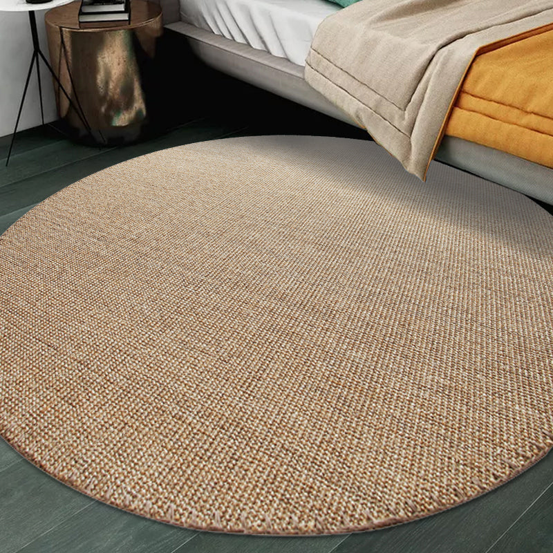 Brown Living Room Rug Rustic Solid Color Rug Sisal Non-Slip Backing Washable Pet Friendly Area Rug Clearhalo 'Area Rug' 'Rug' 1810834