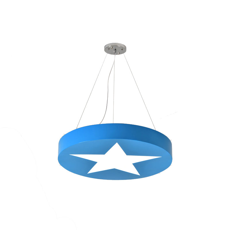 Kids Round Pendant Light with Star Metal Bright Colored Hanging Light for Office Clearhalo 'Ceiling Lights' 'Pendant Lights' 'Pendants' Lighting' 181092