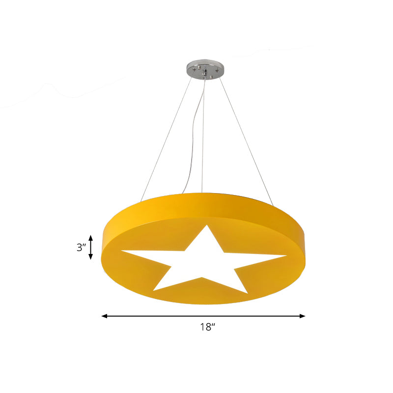 Kids Round Pendant Light with Star Metal Bright Colored Hanging Light for Office Clearhalo 'Ceiling Lights' 'Pendant Lights' 'Pendants' Lighting' 181096