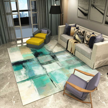 Multicolor Watercolor Pattern Rug Polyester Modern Rug Pet Friendly Washable Non-Slip Area Rug for Living Room Aqua Clearhalo 'Area Rug' 'Modern' 'Rugs' Rug' 1810990