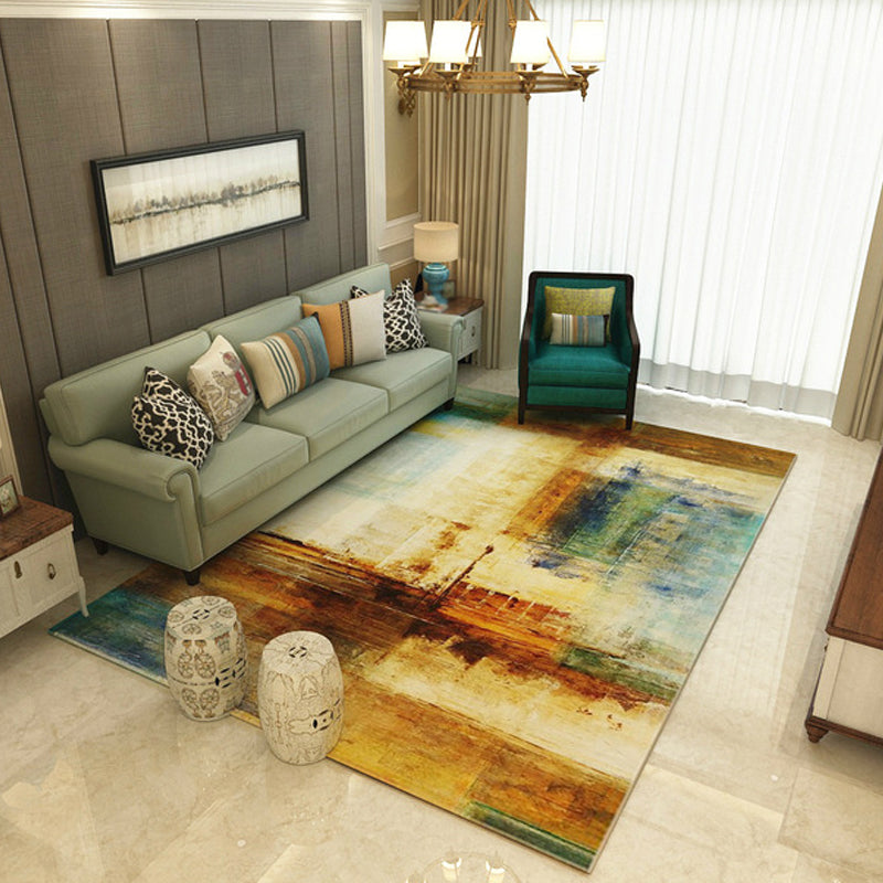 Multicolor Watercolor Pattern Rug Polyester Modern Rug Pet Friendly Washable Non-Slip Area Rug for Living Room Caramel Clearhalo 'Area Rug' 'Modern' 'Rugs' Rug' 1810995