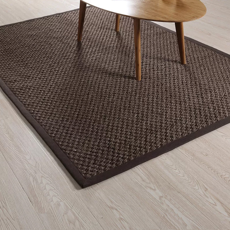 Rustic Solid Color Rug Dark Brown Sisal Rug Non-Slip Pet Friendly Washable Are Rug for Living Room Clearhalo 'Area Rug' 'Rug' 1811269